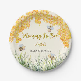 Plato De Papel Boy Mommy to Bee Cute Bumblebee Baby Shower