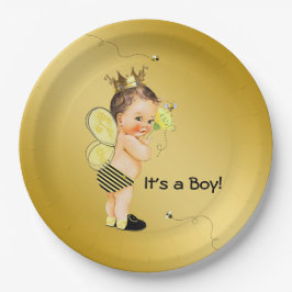 Plato De Papel Boys Bumble Bee Baby Shower
