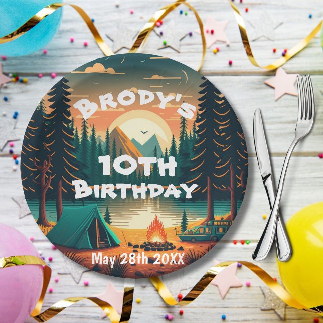 Plato De Papel Boys Camping Adventure Cumpleaños (Subido por el creador)