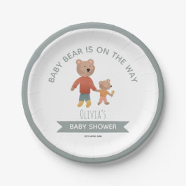 Plato De Papel Boys Cute Woodland Baby Bear