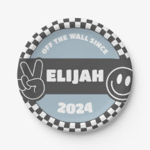 Boys en Skateboard Groovy Hippie Cumpleaños