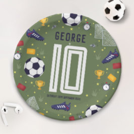 Plato De Papel Boys Modern Sports Soccer Kids Birthday
