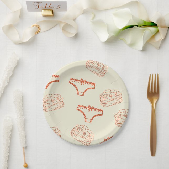 Plato De Papel bragas y panqueques  (Boda)