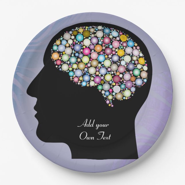 Plato De Papel Brainy Geek Engineer Arte Contemporáneo (Anverso)