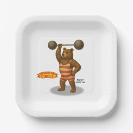 Plato De Papel Brandon, oso fuerte del circo