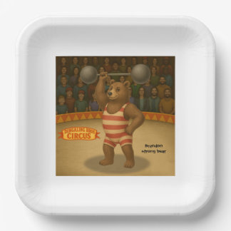 Plato De Papel Brandon, oso fuerte del circo