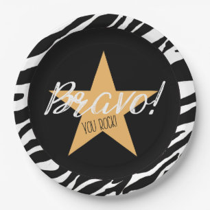 PLATO DE PAPEL "¡BRAVO! ¡ROCK!"