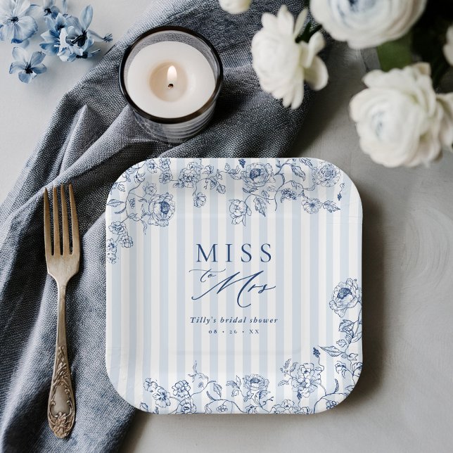 Plato De Papel Bridal Brunch Dessert Plates Something Blue Party (Subido por el creador)