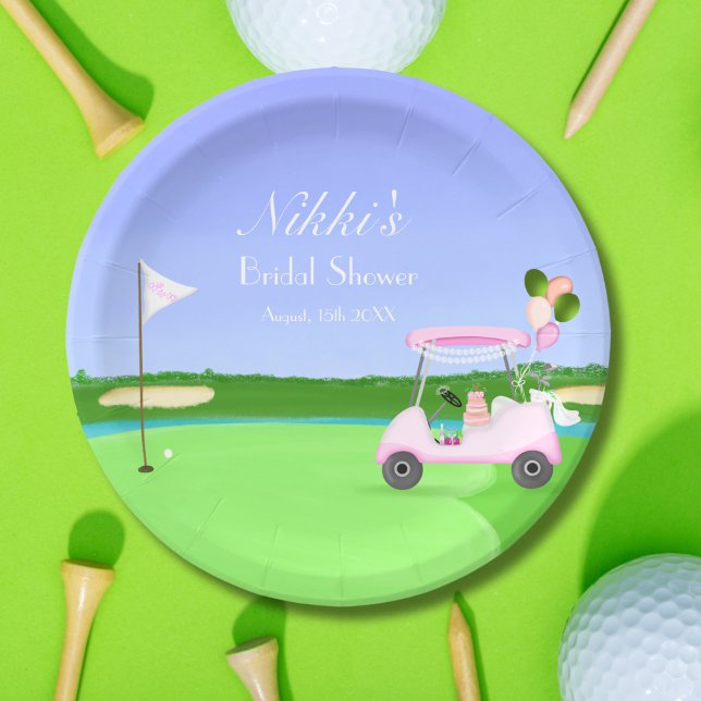 Plato De Papel Bridal Golf Cart Golf Bridal Shower Brunch (Subido por el creador)