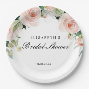 Plato De Papel Bridal shower rosa oro floral Foam Boards