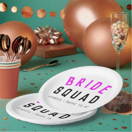 Plato De Papel Bride Squad | Bachelorritas de color rosa caliente