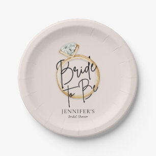 Plato De Papel Bride To Be Modern Bridal Shower