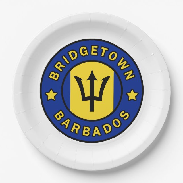 Plato De Papel Bridgetown Barbados (Anverso)