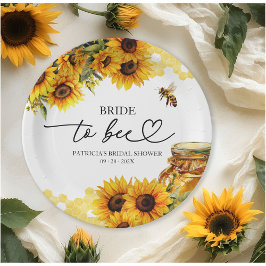 Plato De Papel Brigada A Bee Sunflower Bridal Shower