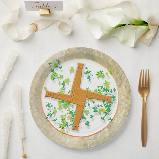 Plato De Papel Brighid Cross (Boda)