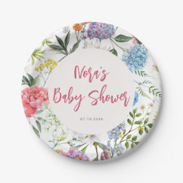 Plato De Papel Bright Floral Baby Shower
