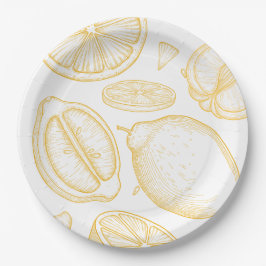 Plato De Papel Bright Minimalist Citrus Bridal Shower
