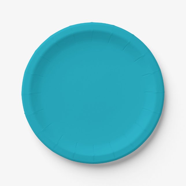 Plato De Papel Bright Rich Sky Blue Paper & Party Plates (Anverso)