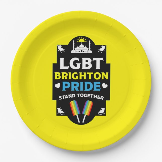 Plato De Papel Brighton y Hove orgullo (Anverso)
