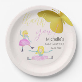 Plato De Papel Brillante Como Un Ilustracion De Acuarela Chica