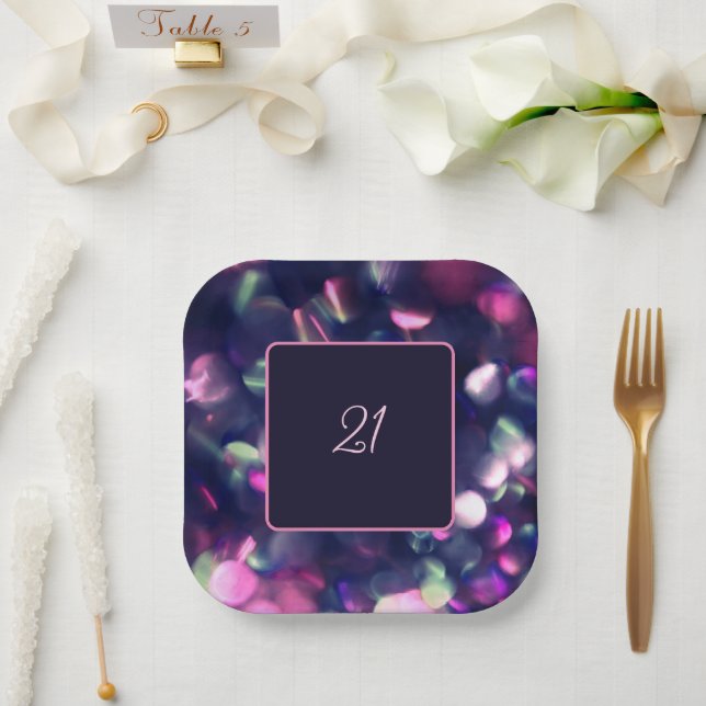 Plato de papel brillo de baya (Boda)