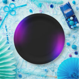 Plato De Papel Brillo de gradiente violeta negro