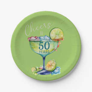 Plato De Papel Brindis por 50 años de cumpleaños aniversario