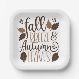 Plato De Papel Brisa de otoño hojas de otoño