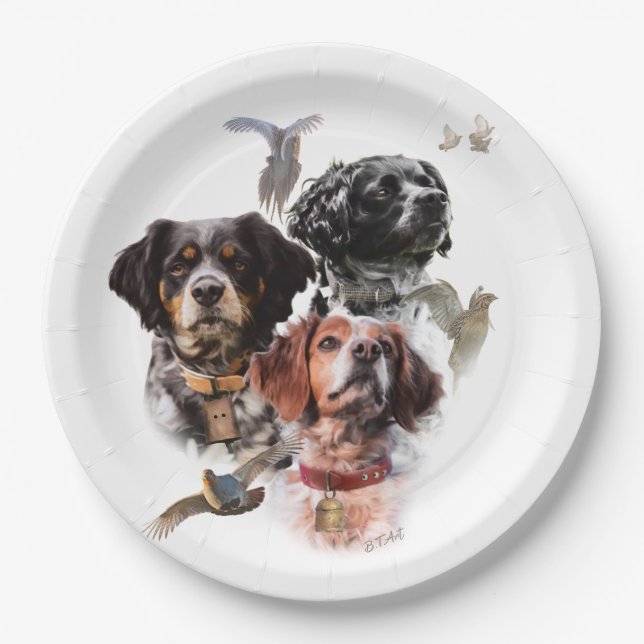 Plato De Papel Brittany Spaniel (Anverso)