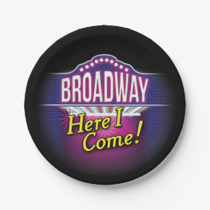 Plato De Papel "¡Broadway Aquí Vengo!"