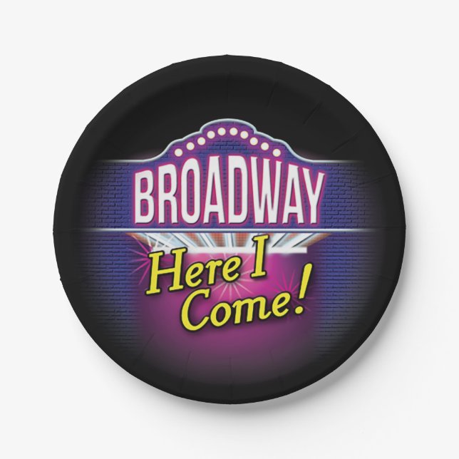 Plato De Papel "¡Broadway Aquí Vengo!" (Anverso)