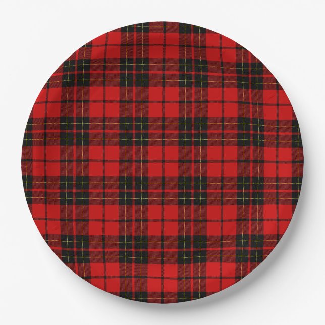 Plato De Papel Brodie tartan (Anverso)
