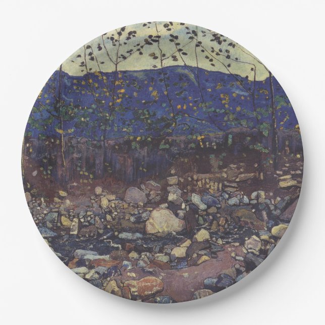 Plato De Papel Brook forestal en Leissigen, Suiza (Paisaje) (Anverso)