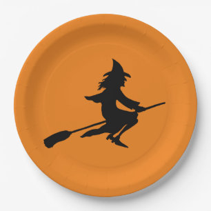 Plato De Papel Broom Witch