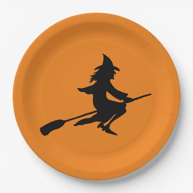 Plato De Papel Broom Witch (Anverso)