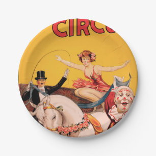 Plato De Papel Bros de entrada. Circo
