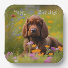 Plato De Papel Brown Cocker Spaniel