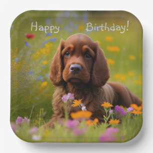 Plato De Papel Brown Cocker Spaniel