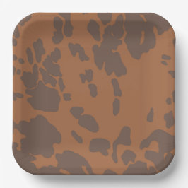 Plato De Papel Brown Cow Print Paper Plates