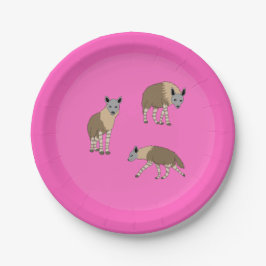Plato De Papel Brown Hyenas