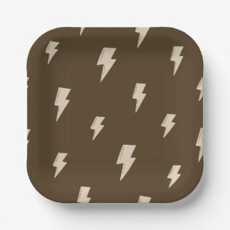 Plato De Papel Brown Lightning Paper Plates - 9in