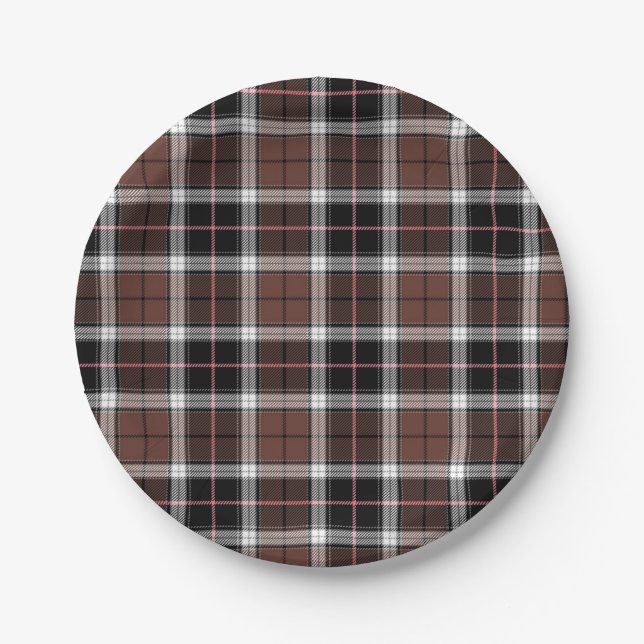 Plato De Papel Brown Plaid (Anverso)