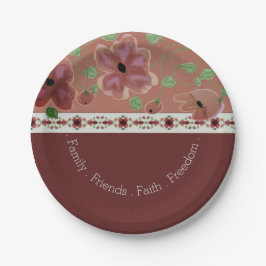 Plato De Papel Browns rosados y moderno verde claro