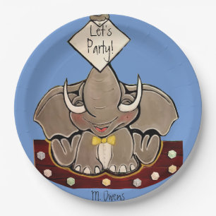 Plato De Papel Bruce, el elefante Fiesta