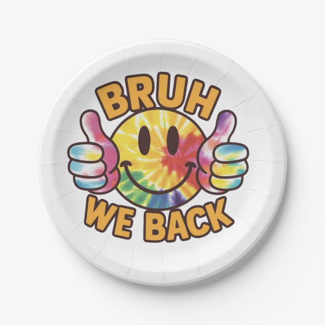 Plato De Papel Bruh regresamos (Anverso)