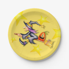 Plato De Papel Bruja del vuelo