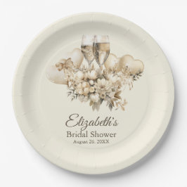 Plato De Papel Brunch and Bubbly Champagne Flores Bridal Shower
