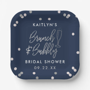 Plato De Papel Brunch & Bubbly Confetti Despedida de Soltera