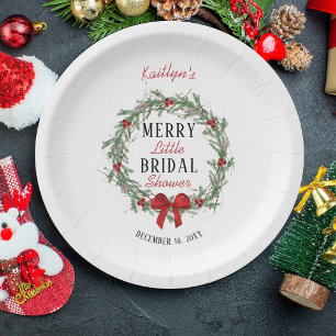 Plato De Papel Brunch Nupcial de Navidad Alegre