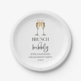 Plato De Papel Brunch y Bubbly Engagement Party Brunch